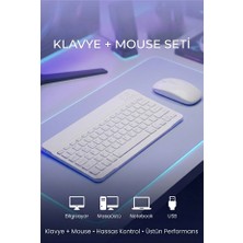 Forestia Şarjlı Kablosuz Klavye Mouse Seti - Bluetooth & 2.4ghz USB Dongle Dual Mod - Ultra Ince Sessiz Set