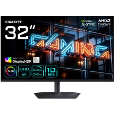 Gigabyte Gıgabyte MO32U24 31.5″ 240Hz 0.03MS Freesync Premium Pro Displayhdr True Black 500 4K UHD Qd-Oled Gaming Monitör
