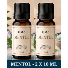 E.M.S 2 x 10 ml Mentol Esansiyel Uçucu Yağ Buhurdanlık Yağı Difüzör Esansı Oda Kokusu Esansı Mum Esansı 10 Ml.