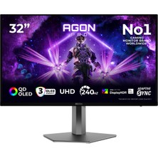Aoc Agon Pro AG326UZD2 31.5″ 4K UHD 240Hz 0.03MS Adaptive Sync Displayhdr True Black 500 Pivot Qd-Oled Gaming Monitör