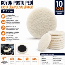 Freed Tools 10 Adet 115mm Koyun Postu Pasta Cila Polisaj Pedi – Doğal Yün Polisaj Keçesi