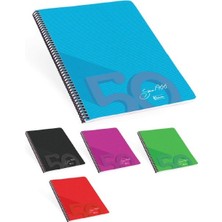 Keskin Color Since 1966 19X25Cm Kareli Spiralli Plastik Kapak 80 Yaprak Defter (2 Li Paket)