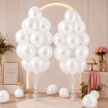 Cansüs Can SÜS10 Adet Metalik Balon-Beyaz