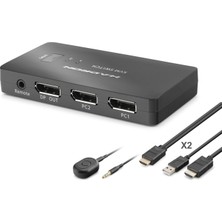 Hadron Hdx1426 Displayport Kvm Switch 2 Console Usb Port 2 Displayport Siyah