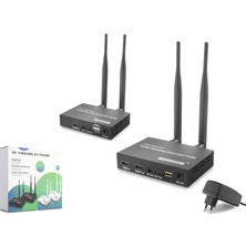 Hadron Hdx1443 Kablosuz Hdmi Kvm Görüntü Aktarım Seti Loop-Out Ir 1080P 300 M Siyah