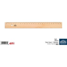 Hatas 30 cm Tahta Cetvel / Takviyesiz