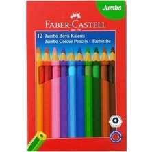 Faber-Castell Jumbo Kuru Boya 12 Renkli Kalem Seti Yaratıcı Çizimler İçin Uygun