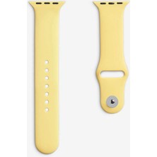 Quse Apple Watch Series SE/11/10/9/8/7/6/5/4/3 46mm-45mm-44mm Uyumlu M/L Spor Silikon Kordon Sarı