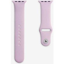 Quse Apple Watch Series SE/11/10/9/8/7/6/5/4/3 46mm-45mm-44mm Uyumlu S/M Spor Silikon Kordon Lavanta