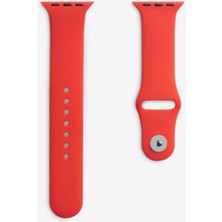 Quse Apple Watch Series SE/11/10/9/8/7/6/5/4/3 46mm-45mm-44mm Uyumlu M/L Spor Silikon Kordon Kırmızı