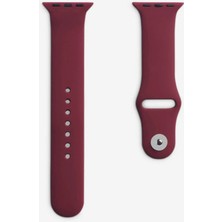 Quse Apple Watch Series SE/11/10/9/8/7/6/5/4/3 46mm-45mm-44mm Uyumlu S/M Spor Silikon Kordon Mürdüm