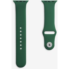 Quse Apple Watch Series SE/11/10/9/8/7/6/5/4/3 42mm-41mm-40mm-38mm Uyumlu S/m Spor Silikon Kordon Çam Yeşili