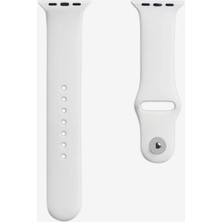 Quse Apple Watch Series SE/11/10/9/8/7/6/5/4/3 42mm-41mm-40mm-38mm Uyumlu M/l Spor Silikon Kordon Beyaz