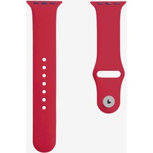 Quse Apple Watch Series SE/11/10/9/8/7/6/5/4/3 42mm-41mm-40mm-38mm Uyumlu S/m Spor Silikon Kordon Vişne