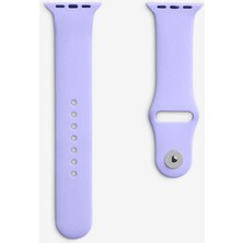 Quse Apple Watch Series SE/11/10/9/8/7/6/5/4/3 42mm-41mm-40mm-38mm Uyumlu M/l Spor Silikon Kordon Lila