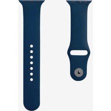 Quse Apple Watch Series SE/11/10/9/8/7/6/5/4/3 42mm-41mm-40mm-38mm Uyumlu M/l Spor Silikon Kordon Lacivert
