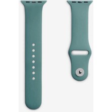 Quse Apple Watch Series SE/11/10/9/8/7/6/5/4/3 42mm-41mm-40mm-38mm Uyumlu M/l Spor Silikon Kordon Haki Yeşili