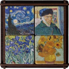 Anadolia Van Gogh Eserleri Doğaltaş 4'lü Magnet seti