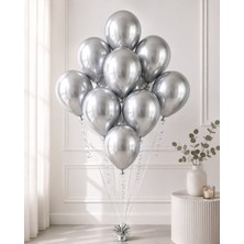 Cansüs Can Süs 10 Adet Pastel Balon-Gümüş