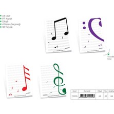 Çınar Defter Çınar Pp Kapak A4 Dikişli 30 Yaprak Müzik Defteri 12'li Paket