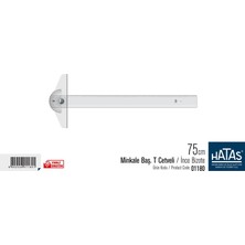 Hatas 75 cm Minkale Başlı T Cetveli / İnce Bizote