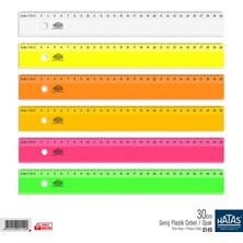 Hatas 30 cm Geniş Plastik Cetvel / Opak 1 Adet