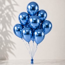 Cansüs Can Süs 10 Adet Krom Balon-Mavi