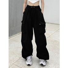 Touz Moda Yeşil Tactical Paraşüt Kumaş Kargo Cepli Oversize Unisex Pantolon