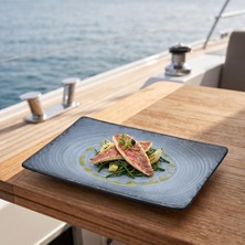 Happy Chef Blue Nebula 3'lü Dikdörtgen Tabak Seti, 30X20,7 cm - H.2,5 cm , Thermoset Melamin