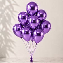 Cansüs Can Süs 10 Adet Krom Balon-Mor