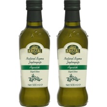 Kristal Ayvalık Natürel Sızma Zeytinyağı 500 ml Cam Şişe 2 Li