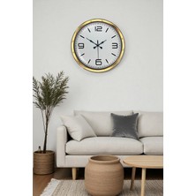 Nikaa Shop Gold Lüks 40 cm Metal Modern Duvar Saati