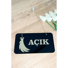 Açık/kapalı Yazılı Kapı Tabelası Butikler ve Giyim Mağazaları Için -  Gold Tasarımlı