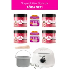 Smoothly Pudralı Soyulabilen Boncuk Ağda 4 Kutu (4 ad. x 300 gr= 1200 gr) Isıtıcı Makine Tüy Yağ Spatula Seti