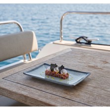 Happy Chef Grey Quartz 6'lı Dikdörtgen Tabak Seti, 20X13,7 cm - H.2,2 cm , Thermoset Melamin