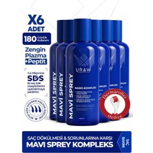 Uraw Mavi Sprey 6’lı Set 125 ml Dökülme Karşıtı Parabensiz Saç Kökü Aktivasyon Desteği