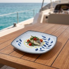 Happy Chef Selva Blu 6'lı Kare Tabak Seti, 19X19 cm - H.2,3 cm , Thermoset Melamin