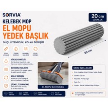 Sorvia Kendinden Sıkmalı Kelebek Mop Yedek Süngeri Yedek 20 cm Mop Başlığı yumuşak