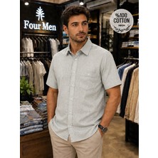 Eren Style Linen Keten Klasik %100 Cotton Kısa Kollu Terletmeyen Gömlek