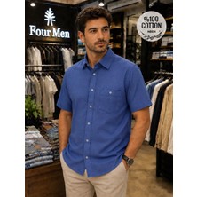 Eren Style Linen Keten Klasik %100 Cotton Kısa Kollu Terletmeyen Gömlek