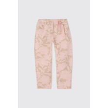 Panço Kız Çocuk Desenli Pembe Pantolon