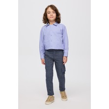 Panço Erkek Çocuk Lacivert Ekose Pantolon