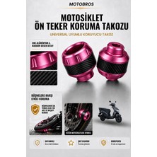 Motobros Motosiklet Aks Koruma Takozu Honda Dio Uyumlu Motosiklet Ön Teker Takozu - Pembe Renk - 2 Adet
