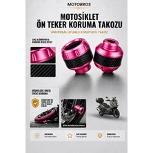 Motobros Motosiklet Aks Koruma Takozu Honda Adv Uyumlu Motosiklet Ön Teker Takozu - Pembe Renk - 2 Adet