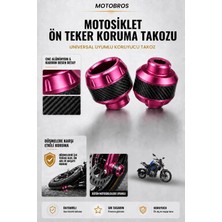Motobros Motosiklet Aks Koruma Takozu Cf NK250 Uyumlu Motosiklet Ön Teker Takozu - Pembe Renk - 2 Adet