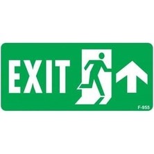 Nil Avm Exit Yukarı Sağ Ok Işaretli Uyarı Levhası 17,5X25 KOD:955