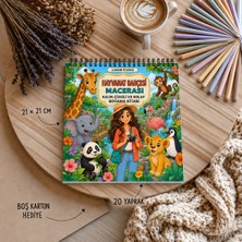 Boyama Kitabı, Cozy Girl Hayvanat Bahçesi Macerası Boyama – 20 Sayfa - 21X21CM