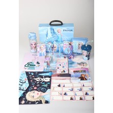 Dekomus Lisanslı Elsa Frozen Ice Glow Colleciton 32 Parça Full Kırtasiye Seti Kalem Çantası,saplı Klasör,beslenme Kabı,matara