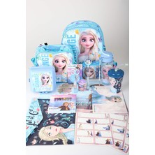 x Dekomus Lisanslı Elsa Frozen Full Kırtasiye Seti Anaokul,beslenme ve Kalem Çantası,beslenme Kabı,matara,beslenme Örtüsü