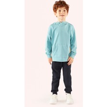 Panço Erkek Çocuk Kapüşonlu Mint Sweatshirt